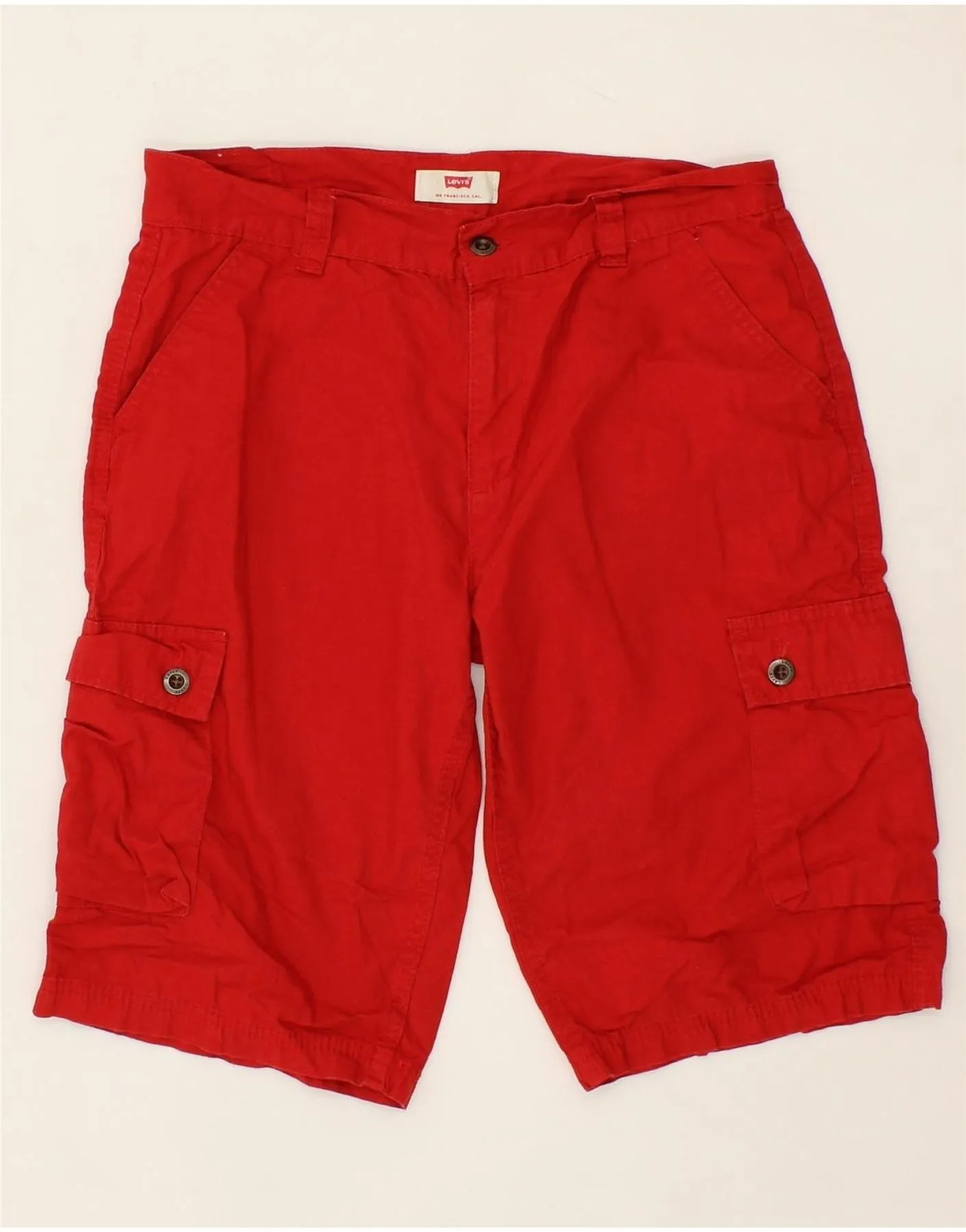 LEVI'S Boys Cargo Shorts 15-16 Years W30 Red Cotton