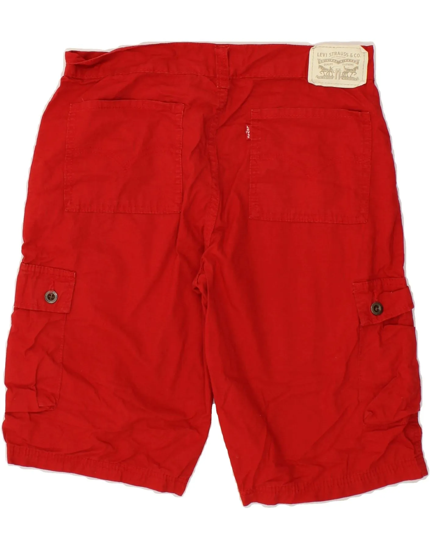 LEVI'S Boys Cargo Shorts 15-16 Years W30 Red Cotton