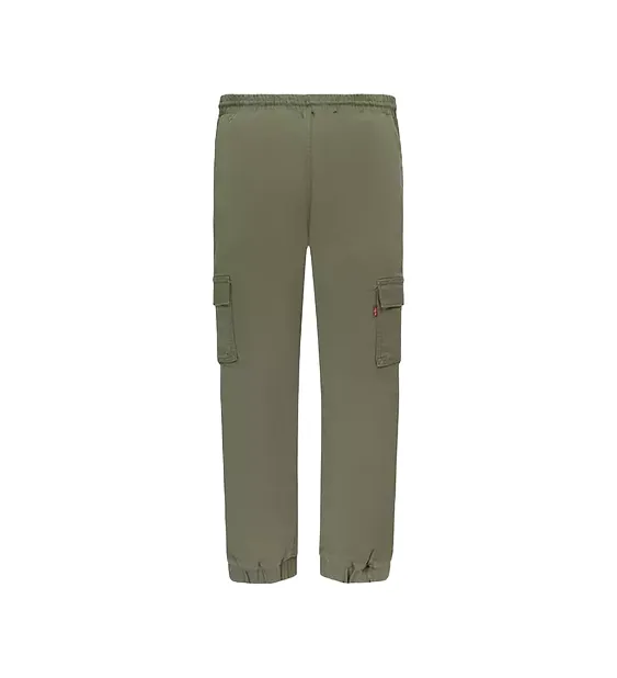 Levi's Kids pantalone Cargo da bambino con elastico in vita e la fondo 9EJ115-E6U verde oliva