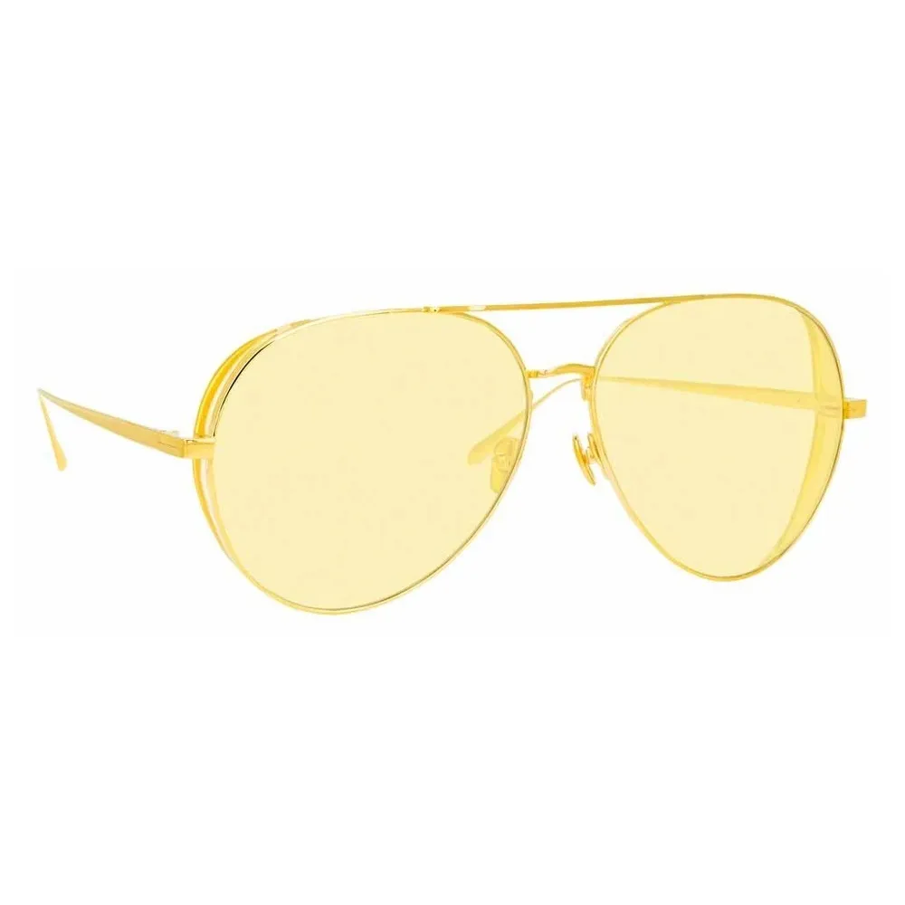 Linda Farrow - Occhiali da Sole Aviator Ace C6 in Oro Giallo - LFL992C6SUN - Linda Farrow Eyewear