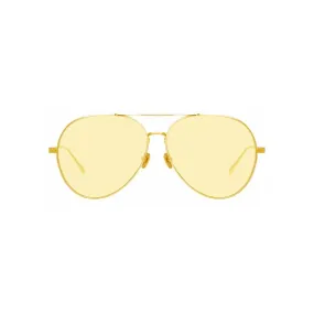 Linda Farrow - Occhiali da Sole Aviator Ace C6 in Oro Giallo - LFL992C6SUN - Linda Farrow Eyewear