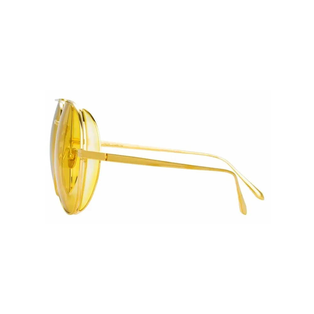 Linda Farrow - Occhiali da Sole Aviator Ace C6 in Oro Giallo - LFL992C6SUN - Linda Farrow Eyewear