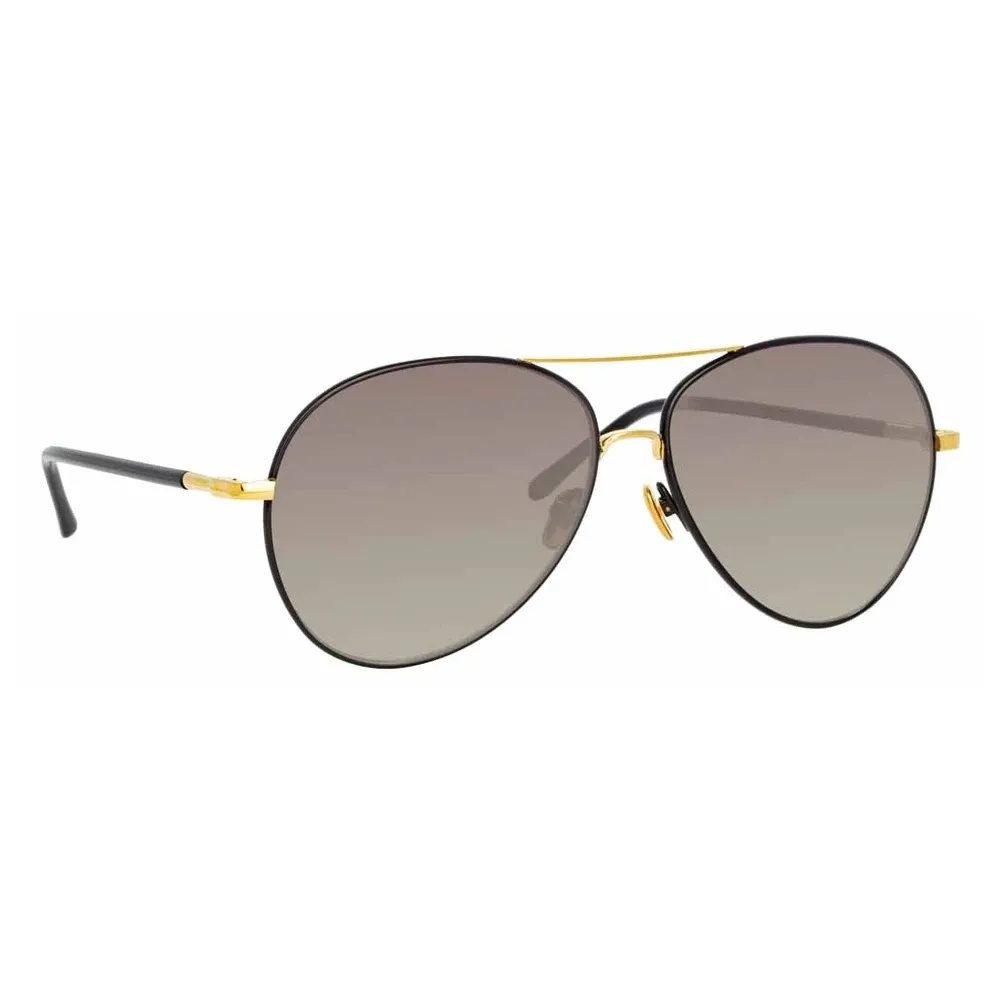 Linda Farrow - Occhiali da Sole Aviator Diabolo C1 in Oro Giallo e Nero - LFL963C1SUN - Linda Farrow Eyewear