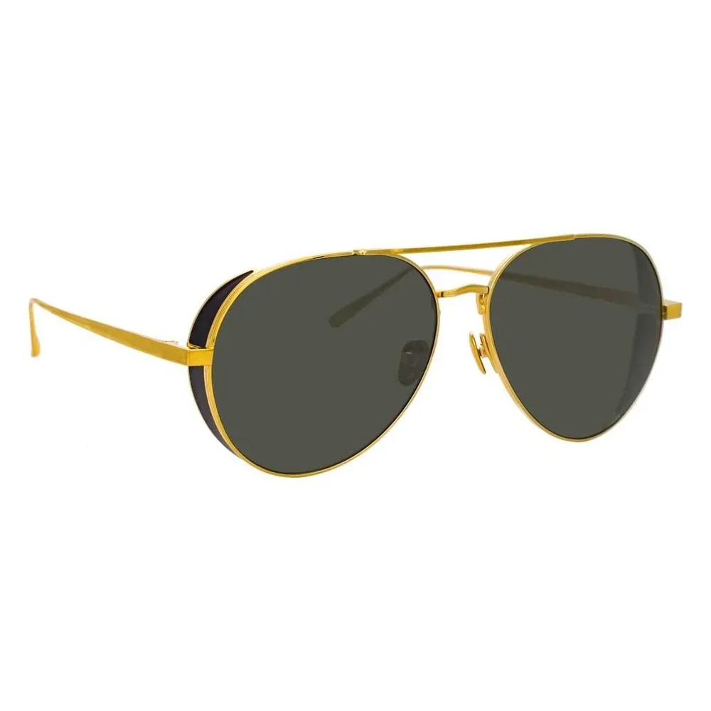 Linda Farrow - Occhiali da Sole Aviator Elgin C1 in Oro Giallo e Nero - LFL792C1SUN - Linda Farrow Eyewear