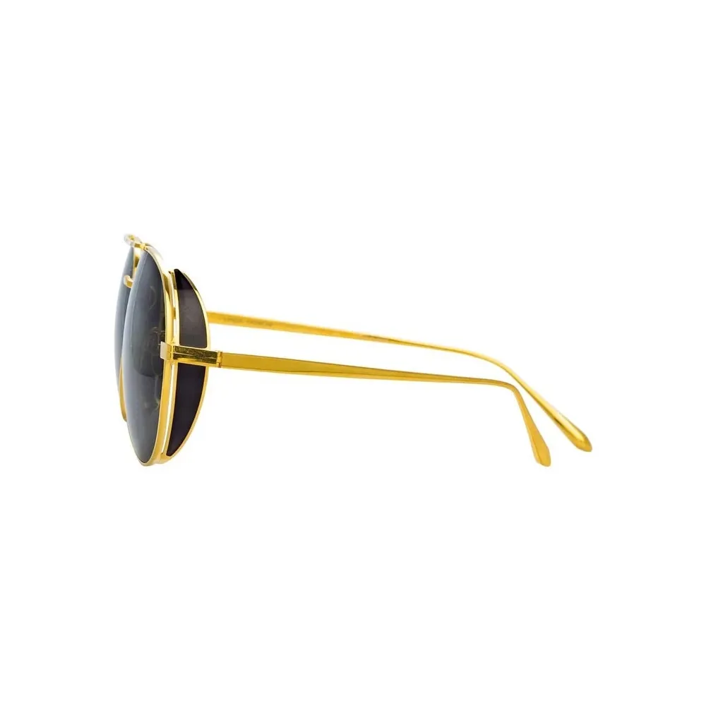 Linda Farrow - Occhiali da Sole Aviator Elgin C1 in Oro Giallo e Nero - LFL792C1SUN - Linda Farrow Eyewear