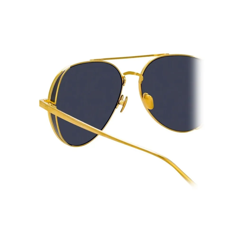 Linda Farrow - Occhiali da Sole Aviator Elgin C1 in Oro Giallo e Nero - LFL792C1SUN - Linda Farrow Eyewear