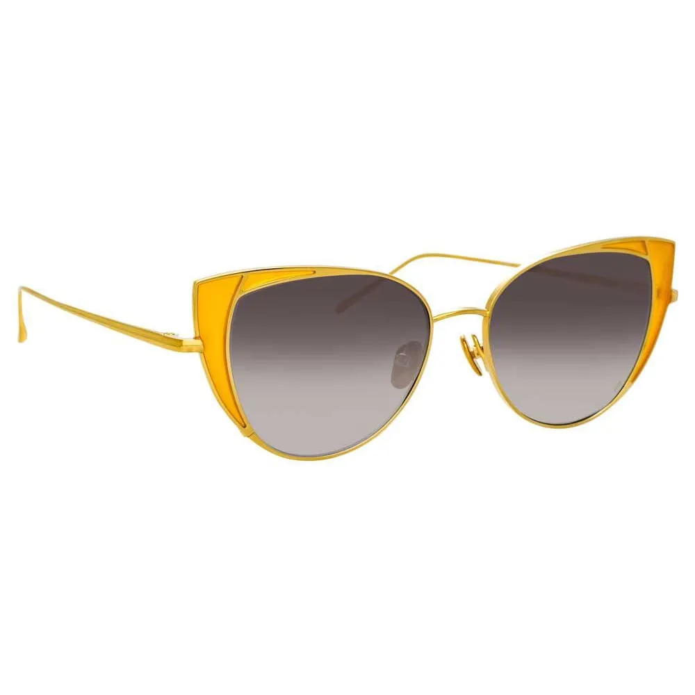 Linda Farrow - Occhiali da Sole Cat Eye 855 C3 - Oro Giallo e Giallo - Linda Farrow Eyewear