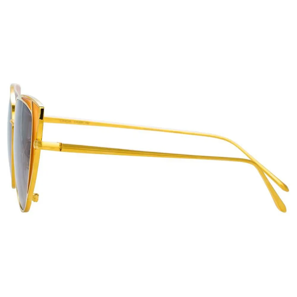 Linda Farrow - Occhiali da Sole Cat Eye 855 C3 - Oro Giallo e Giallo - Linda Farrow Eyewear