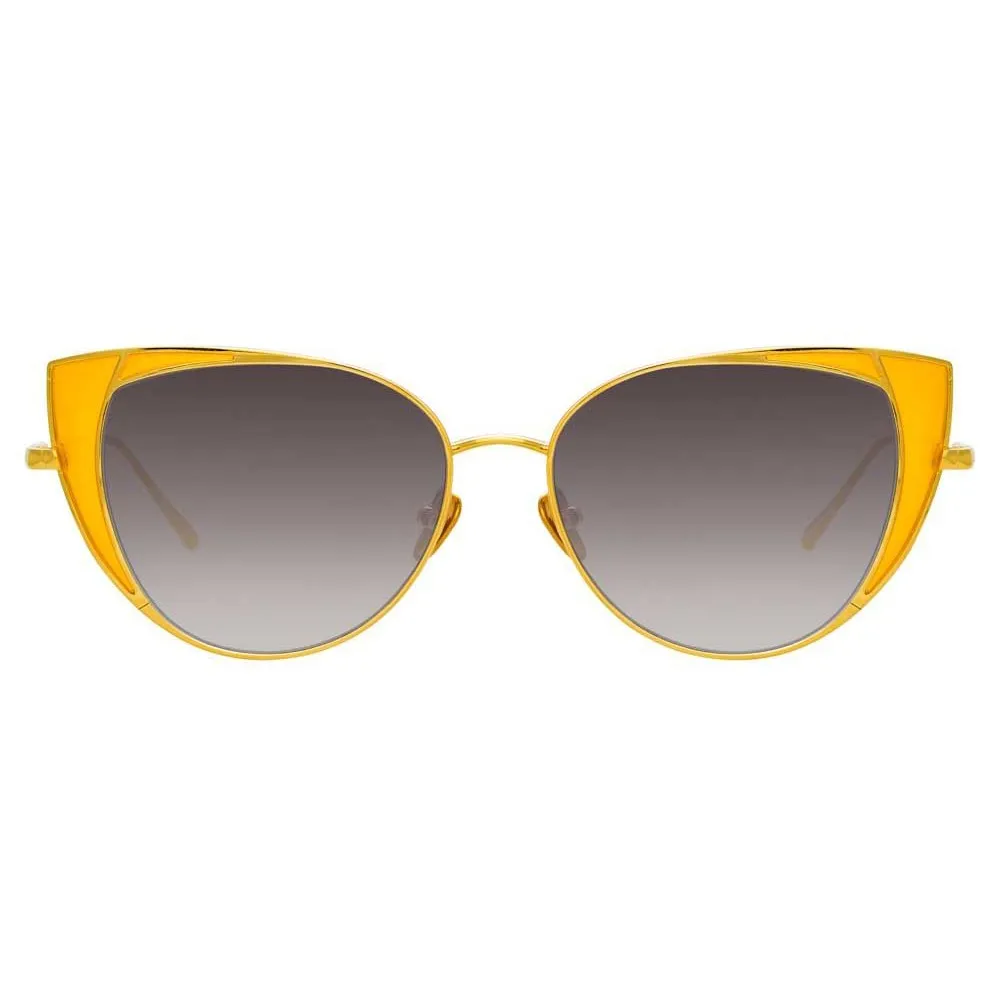 Linda Farrow - Occhiali da Sole Cat Eye 855 C3 - Oro Giallo e Giallo - Linda Farrow Eyewear