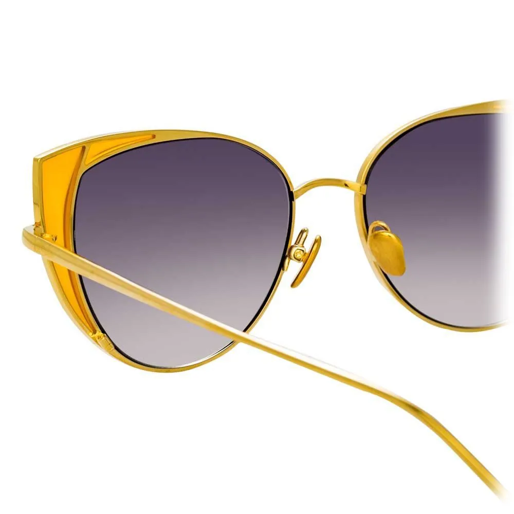 Linda Farrow - Occhiali da Sole Cat Eye 855 C3 - Oro Giallo e Giallo - Linda Farrow Eyewear