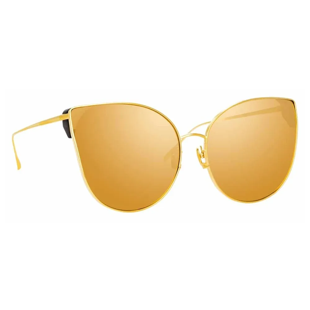 Linda Farrow - Occhiali da Sole Cat-Eye Flyer C1 in Oro Giallo e Nero - LFL895C1SUN - Linda Farrow Eyewear