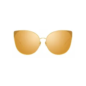 Linda Farrow - Occhiali da Sole Cat-Eye Flyer C1 in Oro Giallo e Nero - LFL895C1SUN - Linda Farrow Eyewear