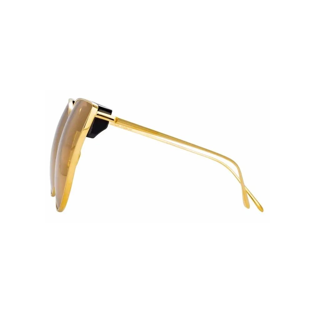 Linda Farrow - Occhiali da Sole Cat-Eye Flyer C1 in Oro Giallo e Nero - LFL895C1SUN - Linda Farrow Eyewear