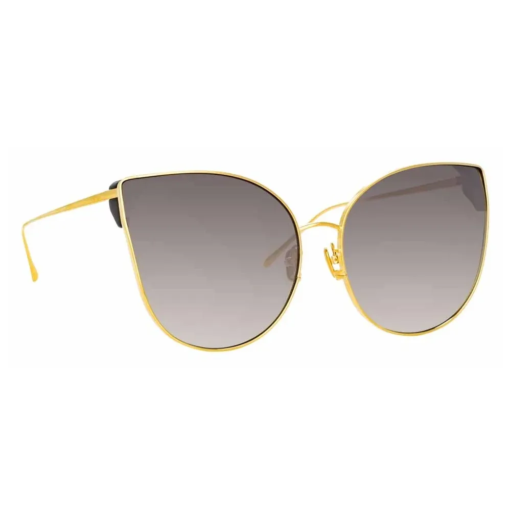 Linda Farrow - Occhiali da Sole Cat-Eye Flyer C4 in Oro Giallo e Nero - LFL895C4SUN - Linda Farrow Eyewear