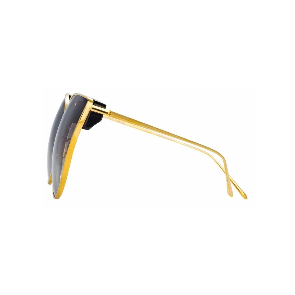 Linda Farrow - Occhiali da Sole Cat-Eye Flyer C4 in Oro Giallo e Nero - LFL895C4SUN - Linda Farrow Eyewear