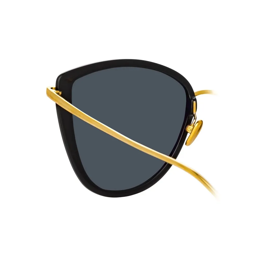 Linda Farrow - Occhiali da Sole Cat-Eye Liza in Nero e Oro Giallo - LFL1109C1SUN - Linda Farrow Eyewear