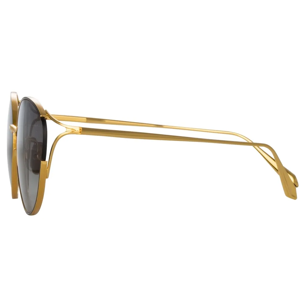 Linda Farrow - Occhiali da Sole Fielder Cat Eye in Giallo Oro - LFL1455C2SUN - Linda Farrow Eyewear