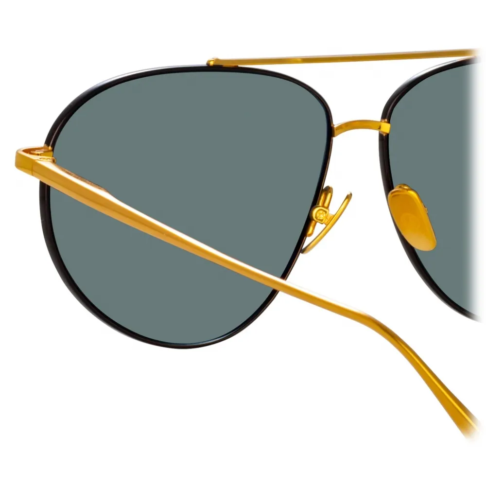 Linda Farrow - Occhiali da Sole Gabriel Oversized in Oro Giallo - LFL1391C1SUN - Linda Farrow Eyewear