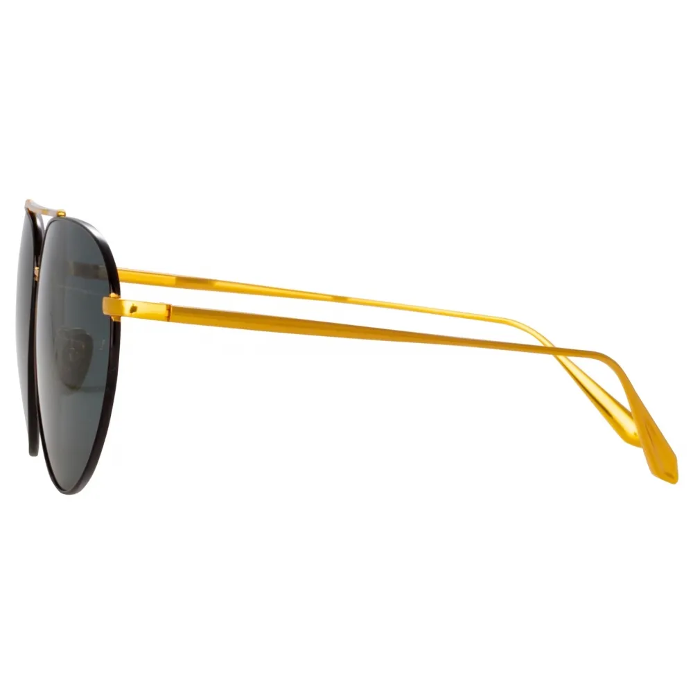 Linda Farrow - Occhiali da Sole Gabriel Oversized in Oro Giallo - LFL1391C1SUN - Linda Farrow Eyewear