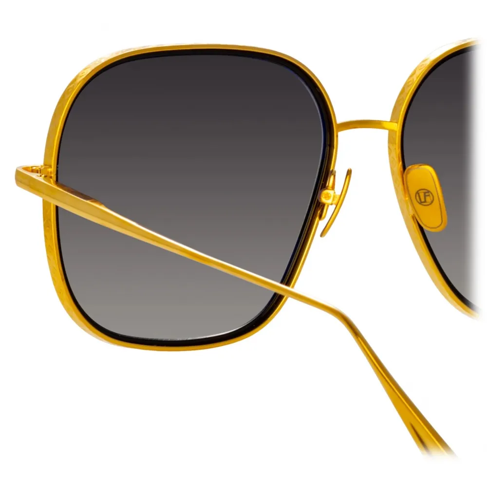 Linda Farrow - Occhiali da Sole Juliana Oversized in Oro Giallo - LFL1394C2SUN  - Linda Farrow Eyewear