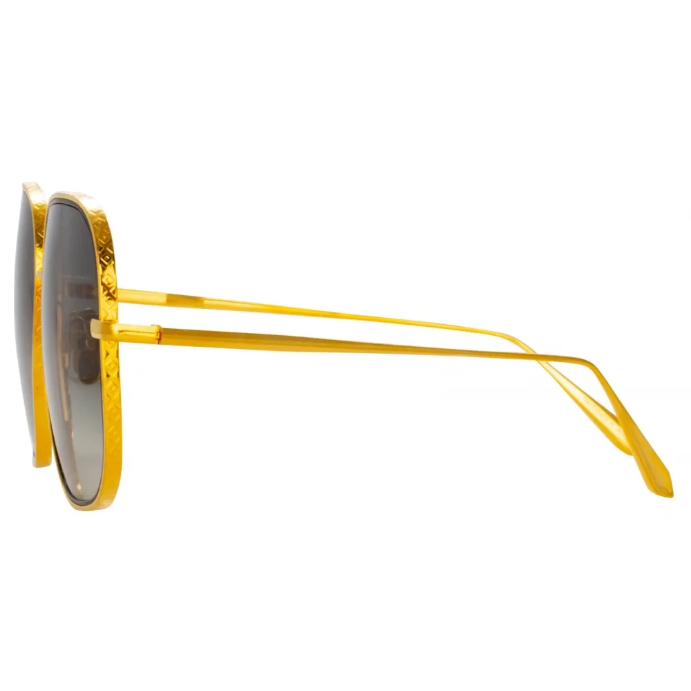 Linda Farrow - Occhiali da Sole Juliana Oversized in Oro Giallo - LFL1394C2SUN  - Linda Farrow Eyewear