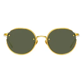 Linda Farrow - Occhiali da Sole Ovale Nicks in Oro Giallo - LFL948C1SUN - Linda Farrow Eyewear