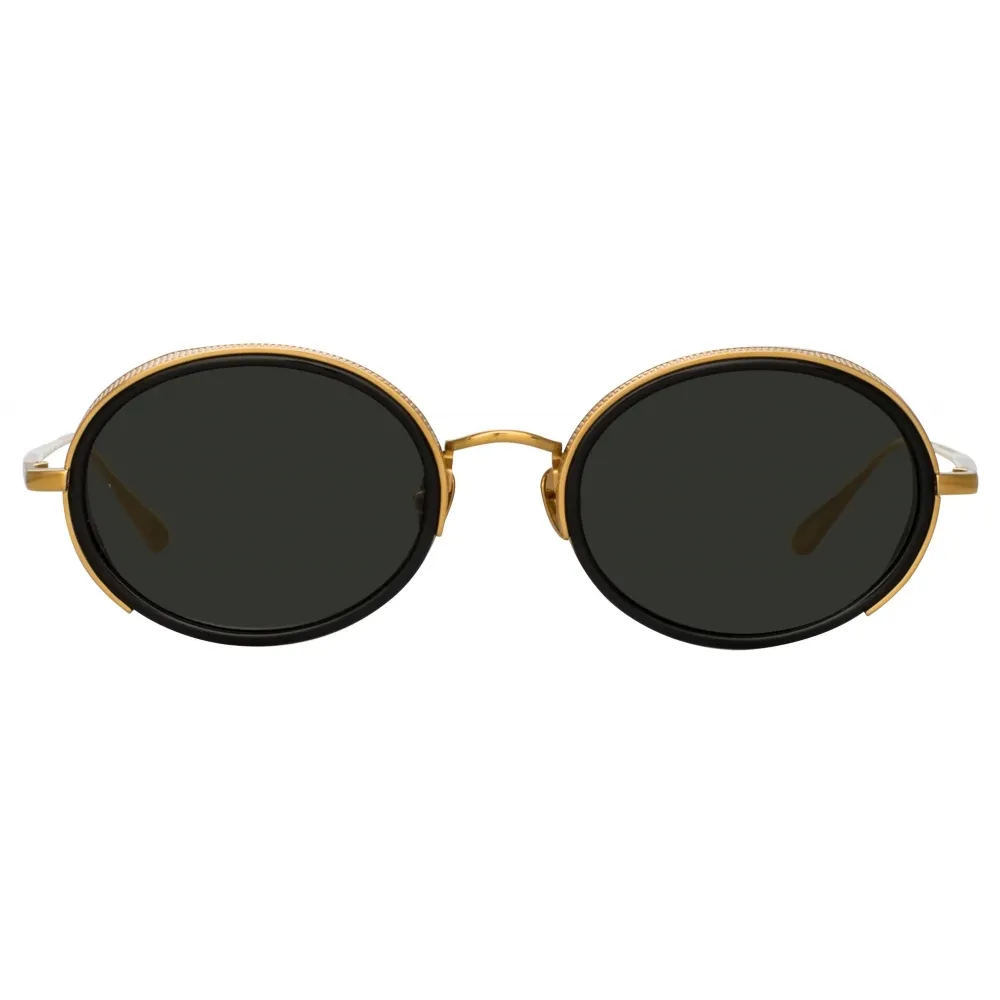 Linda Farrow - Occhiali da Sole Ovali Finn in Oro Giallo - Linda Farrow Eyewear