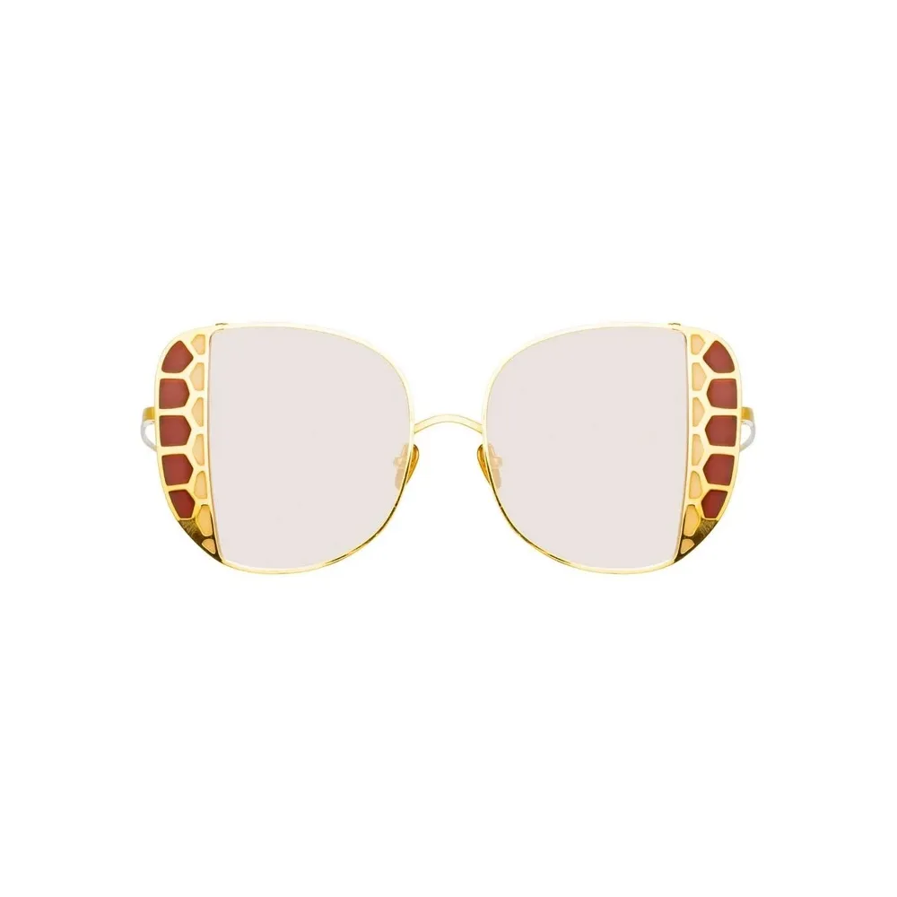 Linda Farrow - Occhiali da Sole Oversized Amelia in Oro Giallo - LFL1003C1SUN - Linda Farrow Eyewear