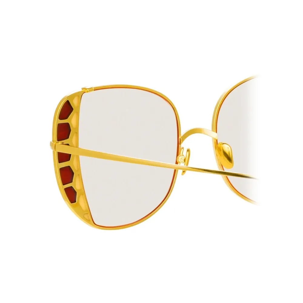 Linda Farrow - Occhiali da Sole Oversized Amelia in Oro Giallo - LFL1003C1SUN - Linda Farrow Eyewear