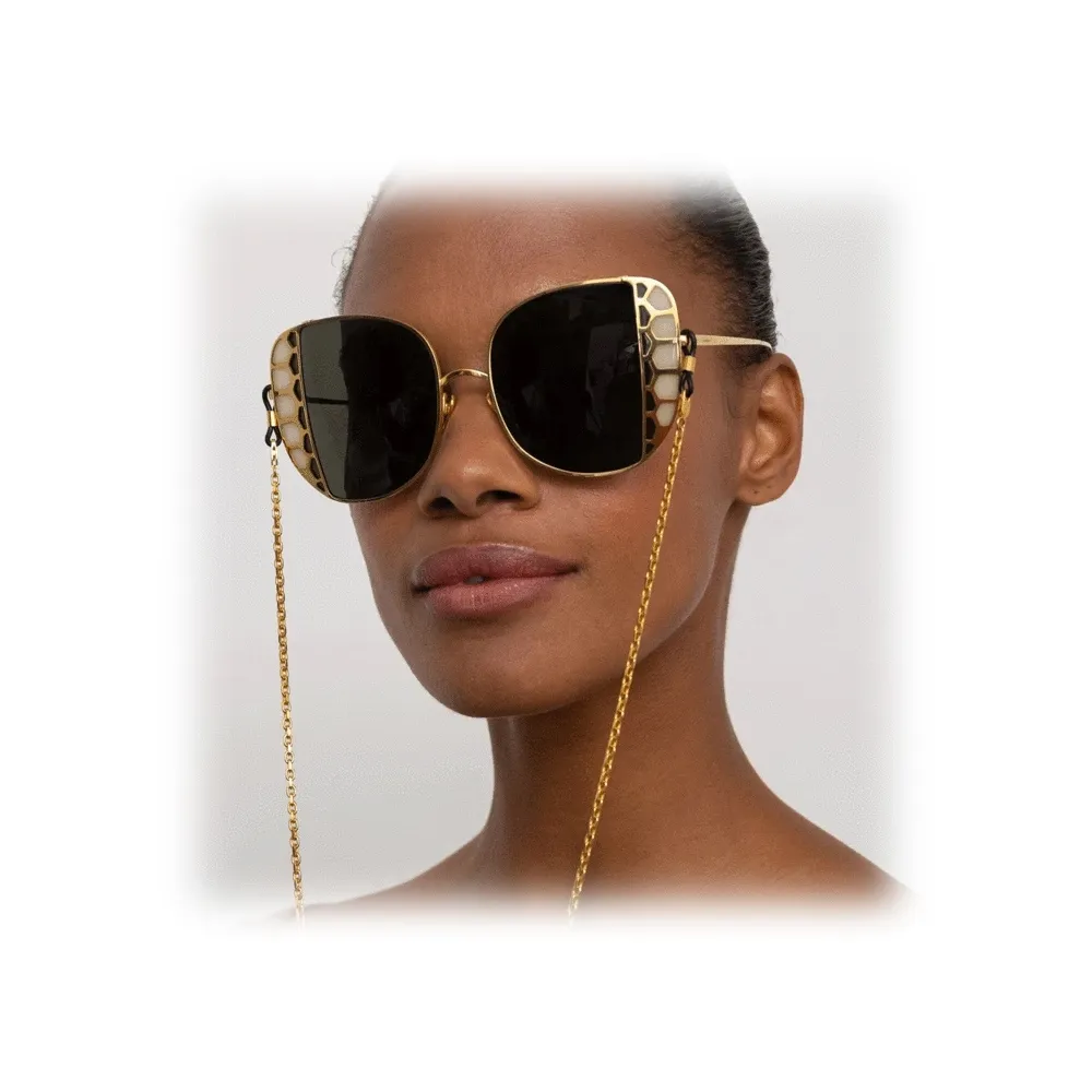 Linda Farrow - Occhiali da Sole Oversized Amelia in Oro Giallo - LFL1003C1SUN - Linda Farrow Eyewear