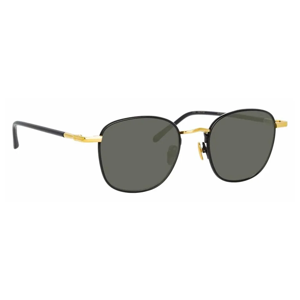 Linda Farrow - Occhiali da Sole Quadrati Trouper C1 in Oro Giallo e Nero - LFL953C1SUN - Linda Farrow Eyewear