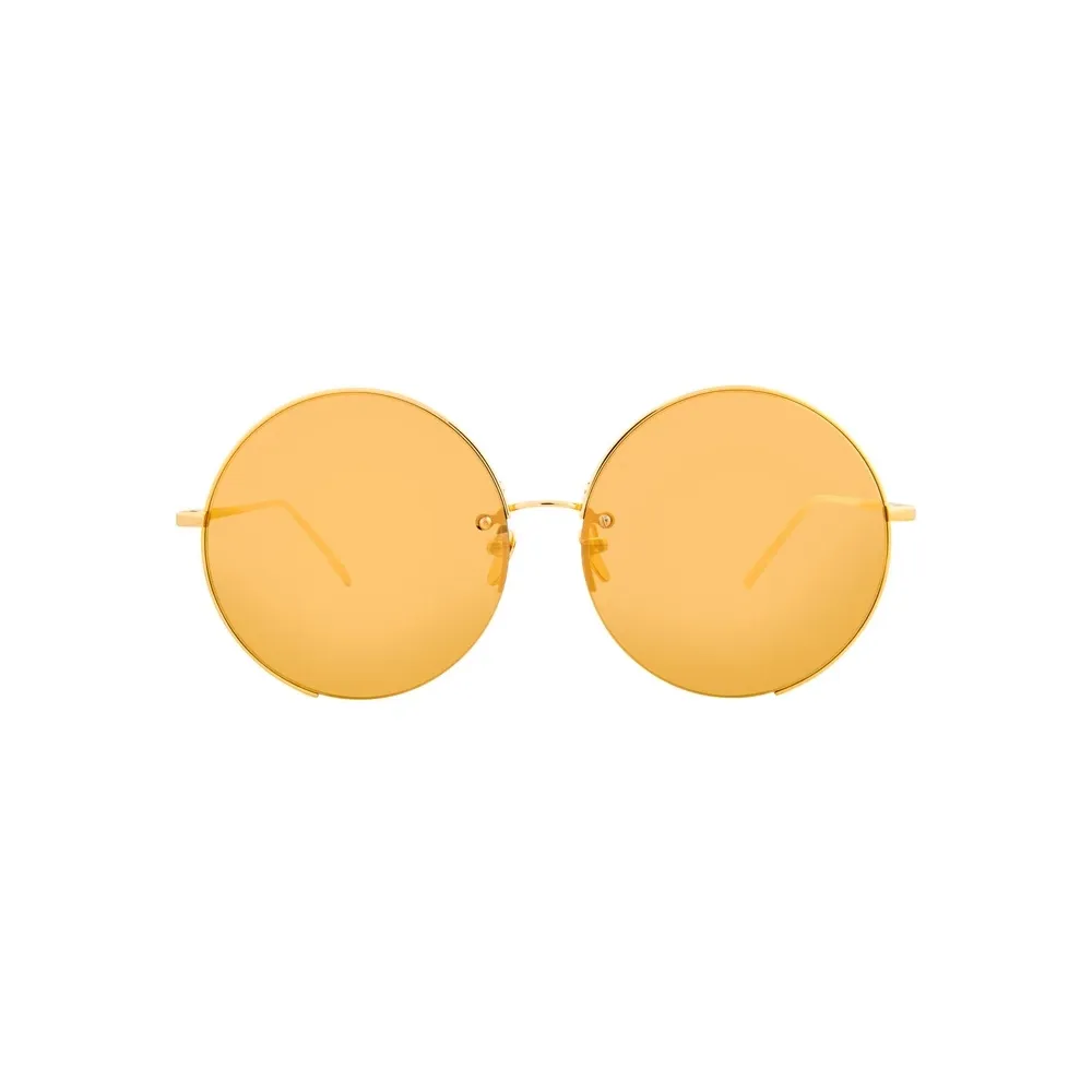 Linda Farrow - Occhiali da Sole Rotondi 626 C1 in Oro Giallo - Linda Farrow Eyewear