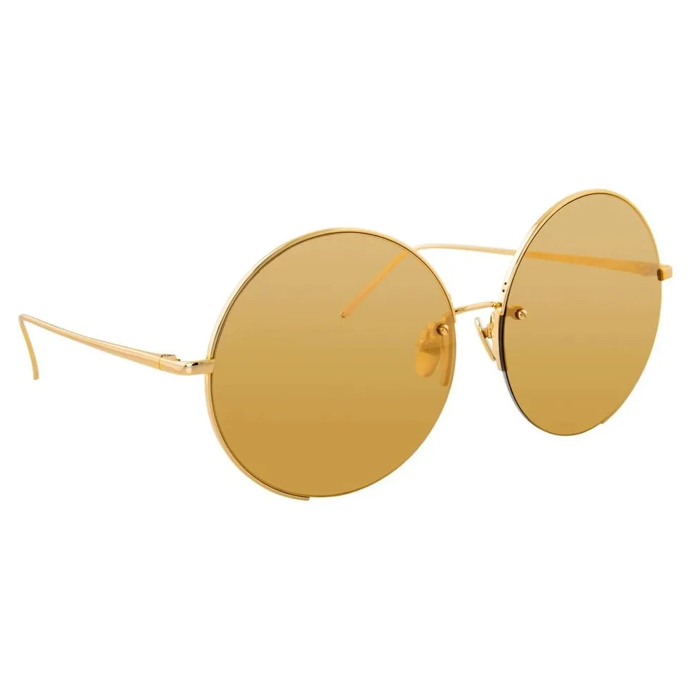 Linda Farrow - Occhiali da Sole Rotondi 626 C1 in Oro Giallo - Linda Farrow Eyewear