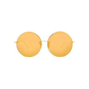 Linda Farrow - Occhiali da Sole Rotondi 626 C1 in Oro Giallo - Linda Farrow Eyewear