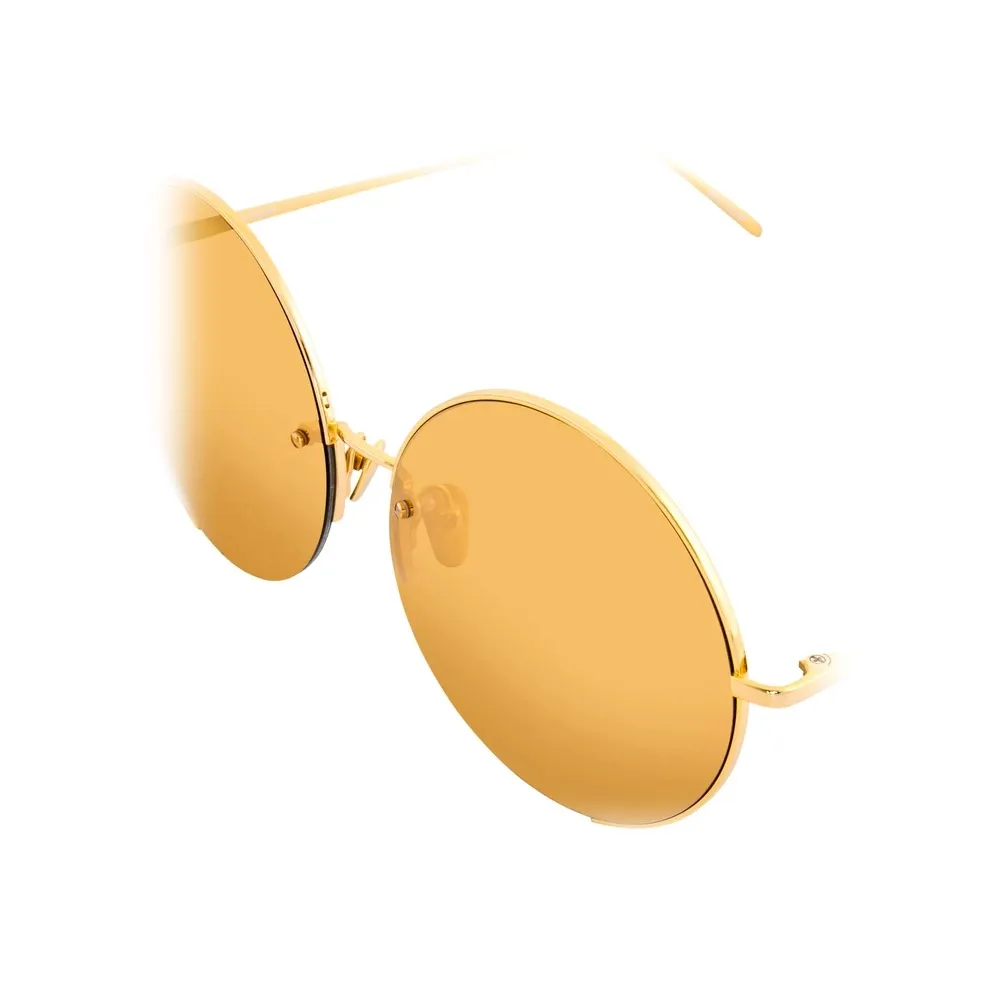 Linda Farrow - Occhiali da Sole Rotondi 626 C1 in Oro Giallo - Linda Farrow Eyewear