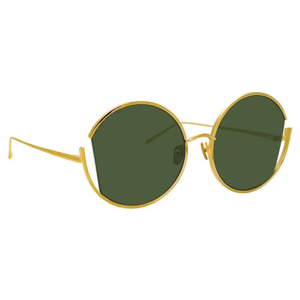 Linda Farrow - Occhiali da Sole Rotondi 851 C4 - Oro Giallo - Linda Farrow Eyewear