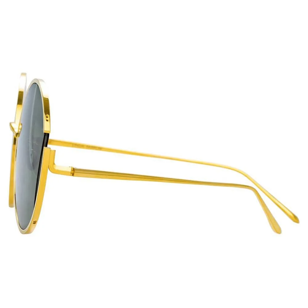 Linda Farrow - Occhiali da Sole Rotondi 851 C4 - Oro Giallo - Linda Farrow Eyewear