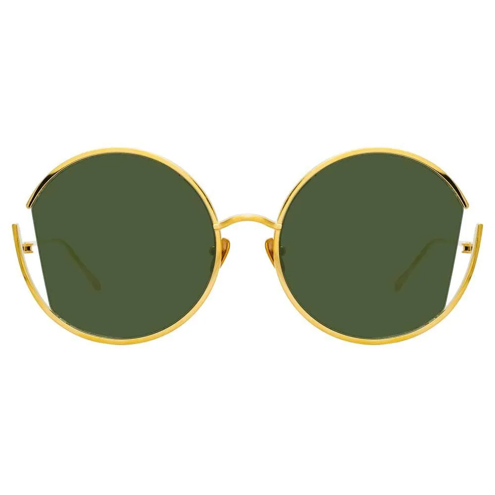 Linda Farrow - Occhiali da Sole Rotondi 851 C4 - Oro Giallo - Linda Farrow Eyewear