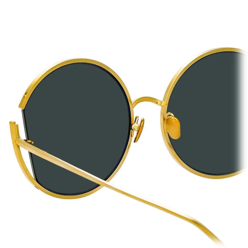 Linda Farrow - Occhiali da Sole Rotondi 851 C4 - Oro Giallo - Linda Farrow Eyewear