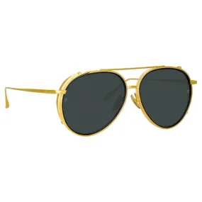 Linda Farrow - Occhiali da Sole Torino Aviator in Oro Giallo - LFL1360C2SUN - Linda Farrow Eyewear