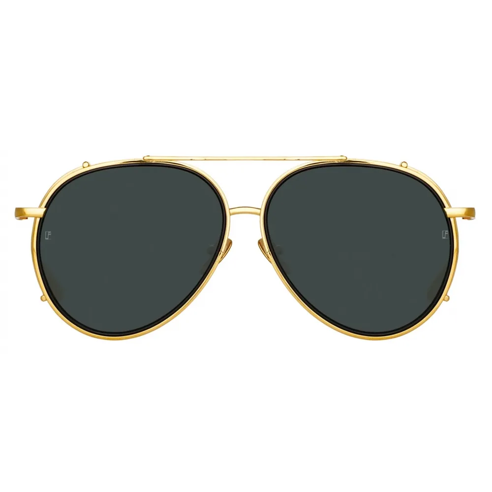 Linda Farrow - Occhiali da Sole Torino Aviator in Oro Giallo - LFL1360C2SUN - Linda Farrow Eyewear