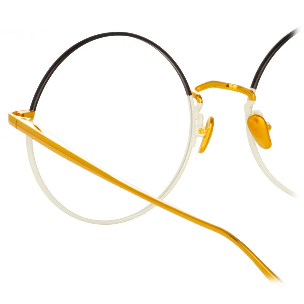 Linda Farrow - Occhiali da Vista Bea Round in Nero Oro Giallo - LFL1333C5OPT - Linda Farrow Eyewear