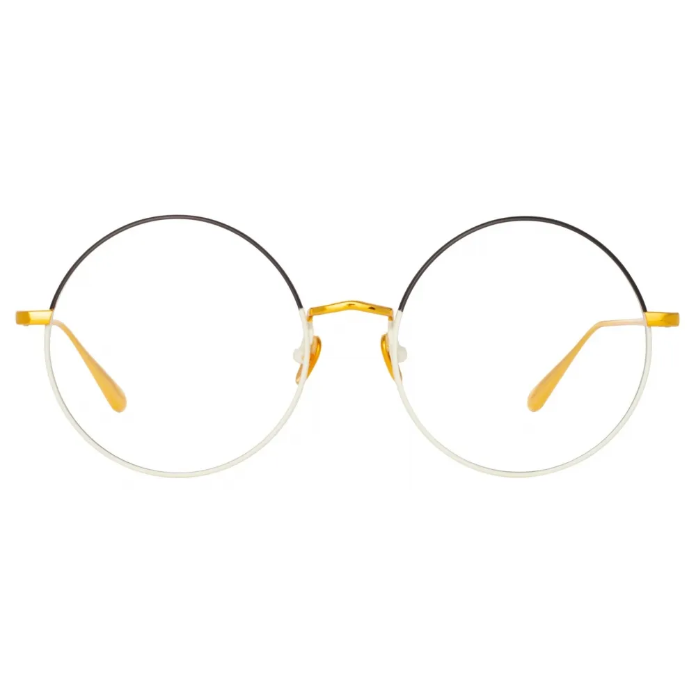 Linda Farrow - Occhiali da Vista Bea Round in Nero Oro Giallo - LFL1333C5OPT - Linda Farrow Eyewear