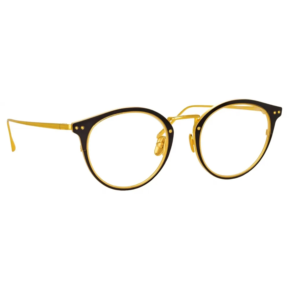 Linda Farrow - Occhiali da Vista Cooper Oval in Nero Oro Giallo - LFL1051C4OPT - Linda Farrow Eyewear