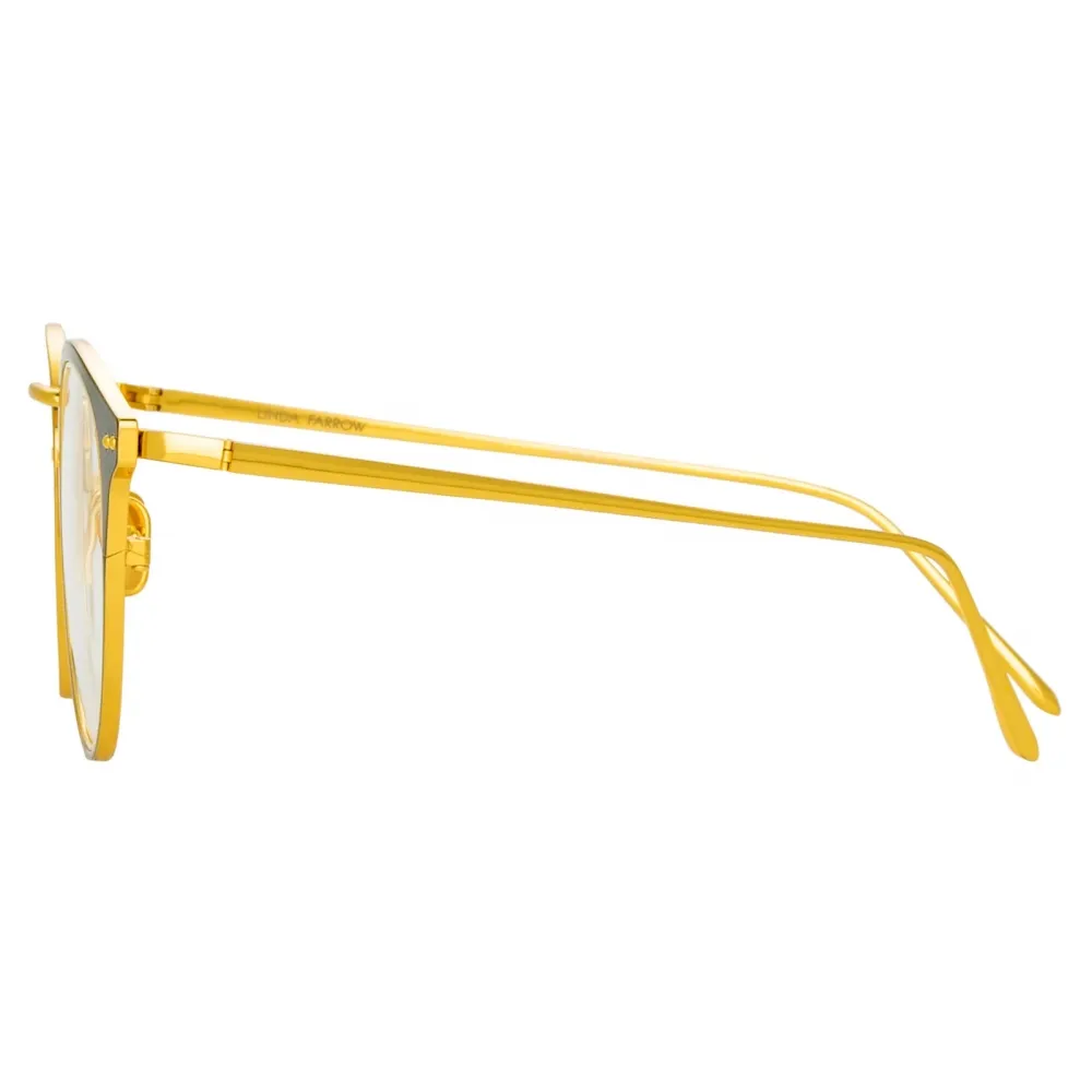 Linda Farrow - Occhiali da Vista Cooper Oval in Nero Oro Giallo - LFL1051C4OPT - Linda Farrow Eyewear