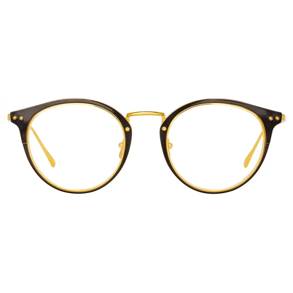 Linda Farrow - Occhiali da Vista Cooper Oval in Nero Oro Giallo - LFL1051C4OPT - Linda Farrow Eyewear