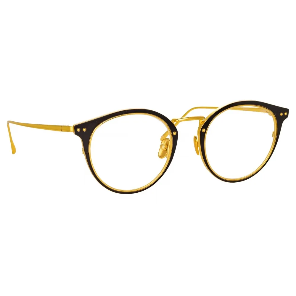 Linda Farrow - Occhiali da Vista Cooper Oval in Nero Oro Giallo - LFL1051C4OPT - Linda Farrow Eyewear