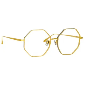 Linda Farrow - Occhiali da Vista Lianas Hexagon in Oro Giallo - LFL1253C5OPT - Linda Farrow Eyewear