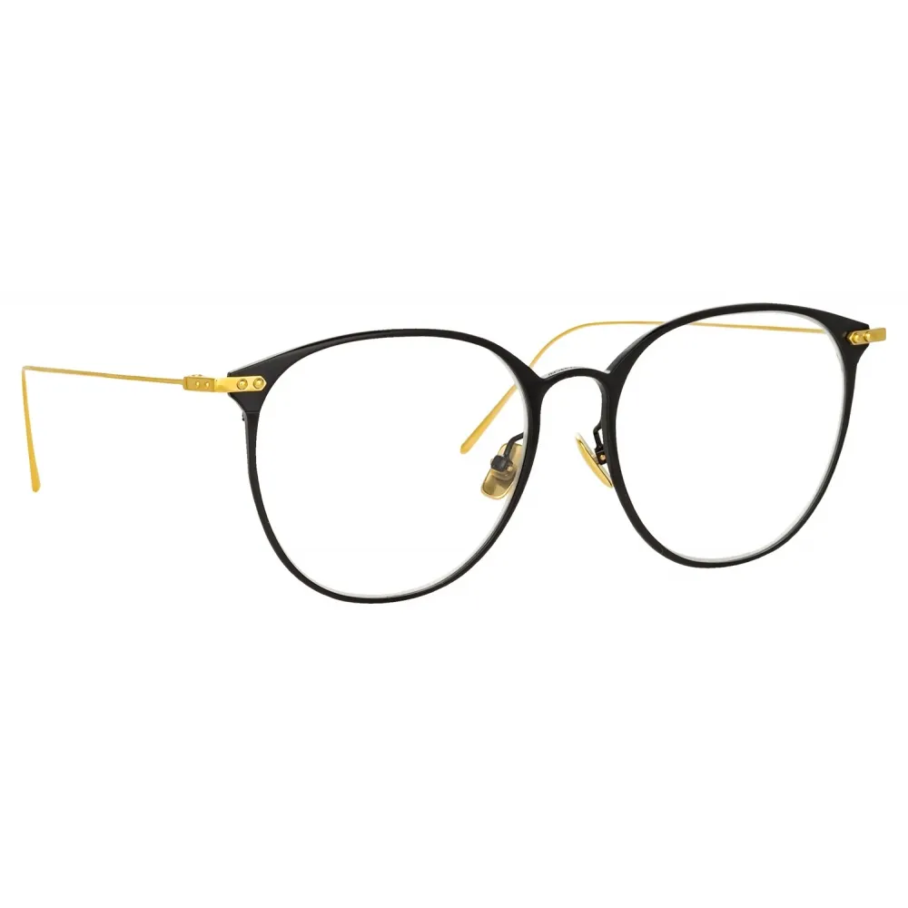 Linda Farrow - Occhiali da Vista Sophia A Ovale in Nero Oro Giallo - LF45AC1OPT - Linda Farrow Eyewear