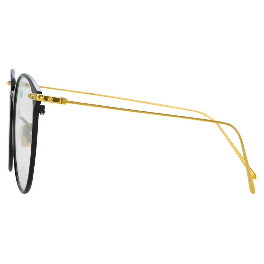 Linda Farrow - Occhiali da Vista Sophia A Ovale in Nero Oro Giallo - LF45AC1OPT - Linda Farrow Eyewear